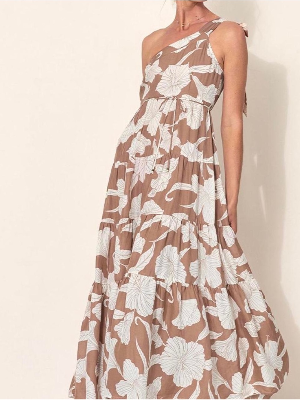 Kivari Cleo Floral One-Shoulder Maxi Dress